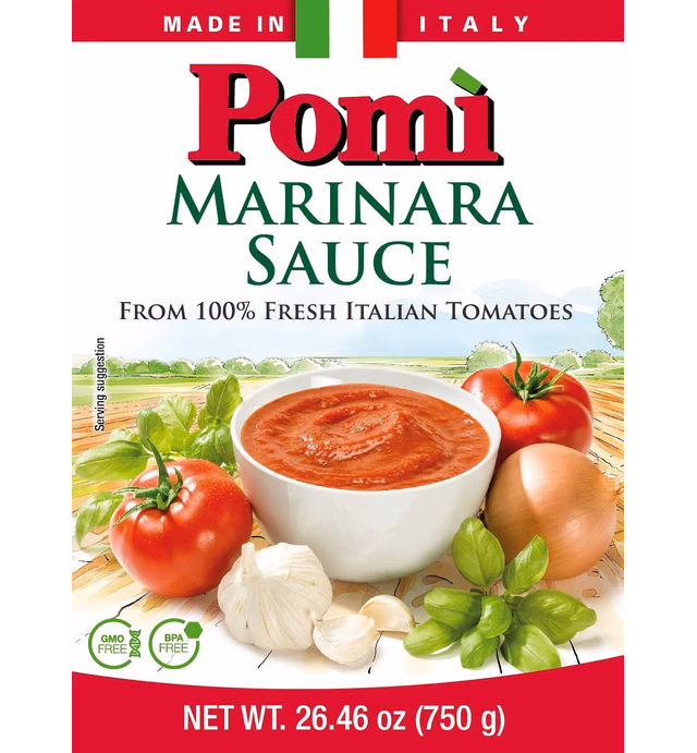 Pomì Marinara Sauce - Made from 100% Fresh Italian Tomatoes - 26.46oz Carton (Pack of 12)