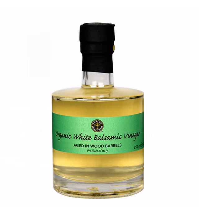 Sofia Private Label Organic White Balsamic Vinegar - 250ml (8.5 Oz) Glass Bottle Aged White Balsamic Vinegar of Modena Italy