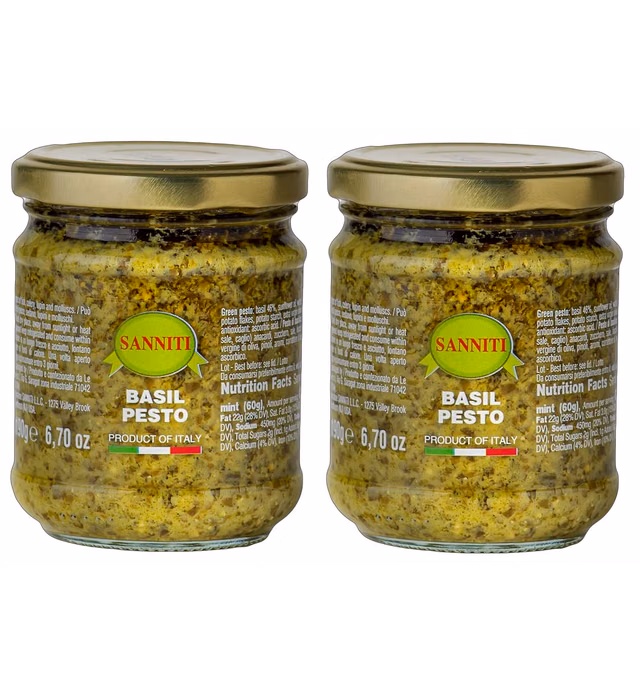 Sanniti Basil Pesto, 6.7 oz (Pack of 2)