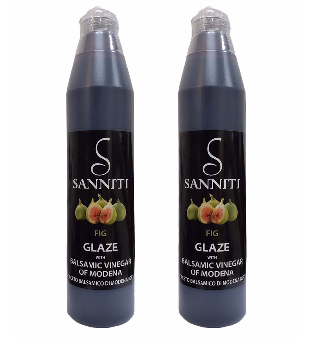 Sanniti Italian Balsamic Vinegar FIG Glaze, 12.9 Ounce (Pack of 2)