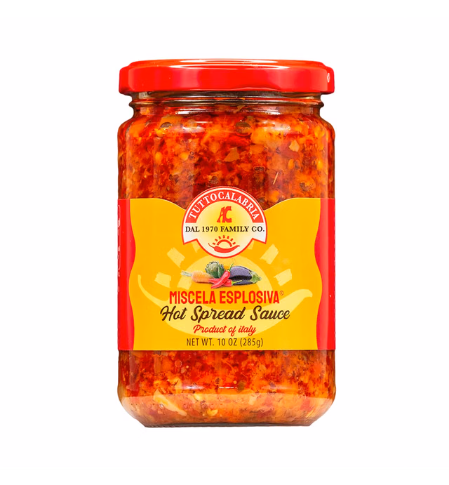 Hot Spread Sauce, Miscela Esplosiva, TuttoCalabria, 10 OZ (285g), Minced Calabrian Chili & Giardiniera Vegetables