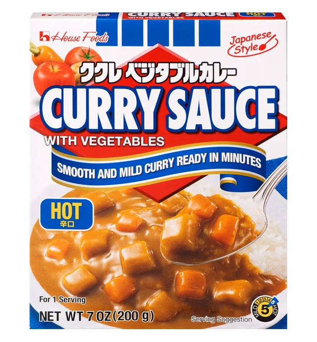 House Foods Curry Sauce with Vegetables, Hot, 7 Ounce Boxes (Pack of 10)