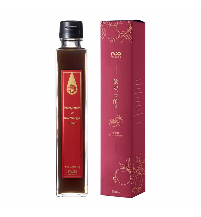 [Micoas] Pomegranate & Rice Vinegar Syrup, Drinking Vinegar, Made in Japan, 200ml (6.8 oz)