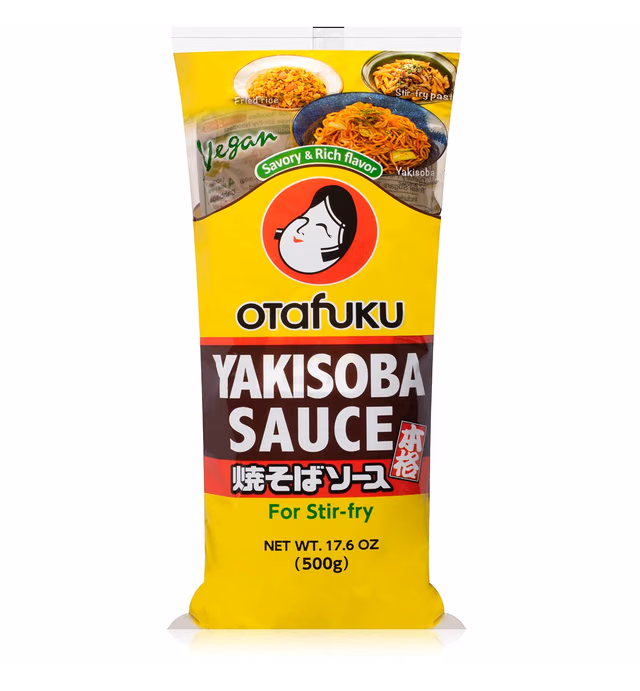 Otafuku Yakisoba Sauce for Japanese Stir Fry Noodles, Vegan Yakisoba Sauce Authentic Umami Flavor - No Artificial Flavors, Colors or Preservatives (17.6 Oz)