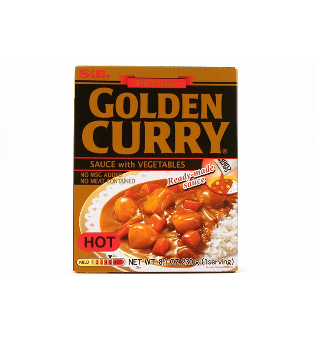 S&B Golden Curry Sauce with Vegetables, Hot, 8.1 oz (5-pack)