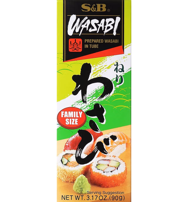 S&B Prepared Wasabi in Tube, Family Size, 3.17 oz (90 g)