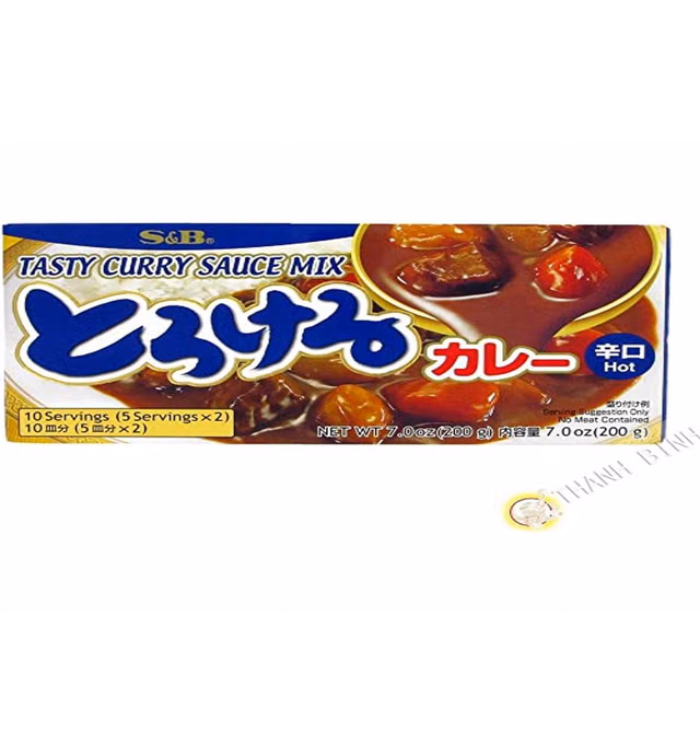 S&B Tasty Curry Sauce Mix, Hot, 7.0 oz