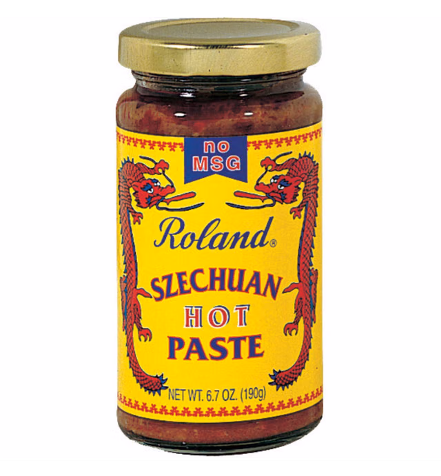 Roland Foods Hot Szechuan Paste, No MSG, Specialty Imported Food, 6.7-Ounce Jar, red