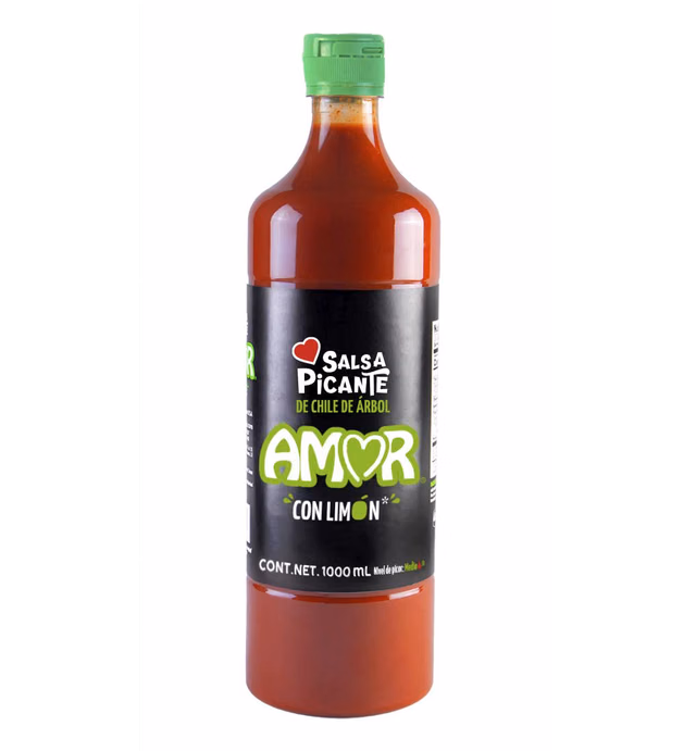 Amor Hot Sauce With Lemon Medium, Red, 33oz