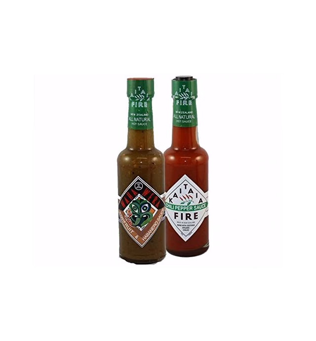 Unique Hot Sauce Pack: Habanero, Kiwi Fruit and Manuka Honey Waha Wera Sauce and The Original Kaitaia Fire Chili Pepper Sauce, Both Made With Organic Chilis and Natural Ingredients