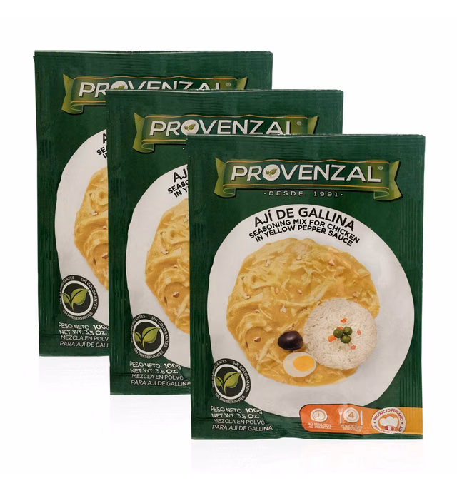 Aji de Gallina Provenzal 3 pack of 3.5 oz each - 3 sobres by Provenzal