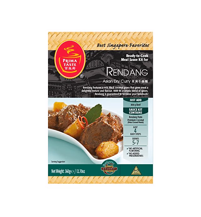 Prima Taste Rendang Curry Sauce Kit, 12.7-Ounce Box