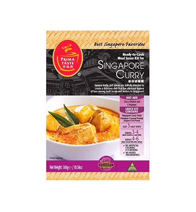 Prima Taste Singapore Curry Sauce Kit, 10.58 Ounce (Pack of 4)