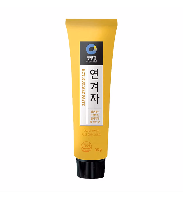 Chung Jung One Korean Premium Hot Spicy Yellow Mustard Paste, No Synthetic Additives, All Natural, 95g