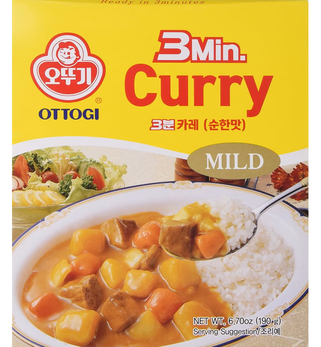 Ottogi 3 Minute Curry Mild Flavor, Product of Korea 6.7 Oz Each: 3 Packs