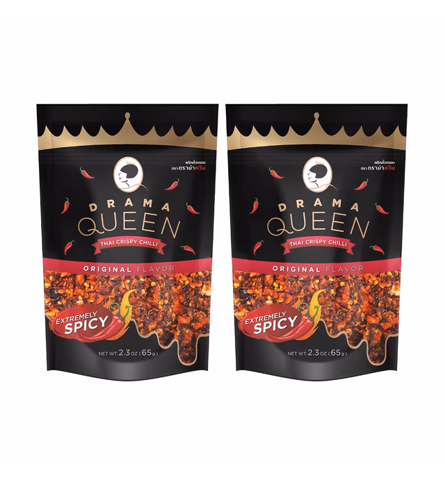 Drama Queen Thai Crispy Chili - Chili Oil - a Premium Hot Sauce with a Nice Chili Crunch - No MSG - Garlic Oil with Chili Crisp & Thai Chili Peppers - Chili Garlic Sauce & Spicy Chili Crisp.