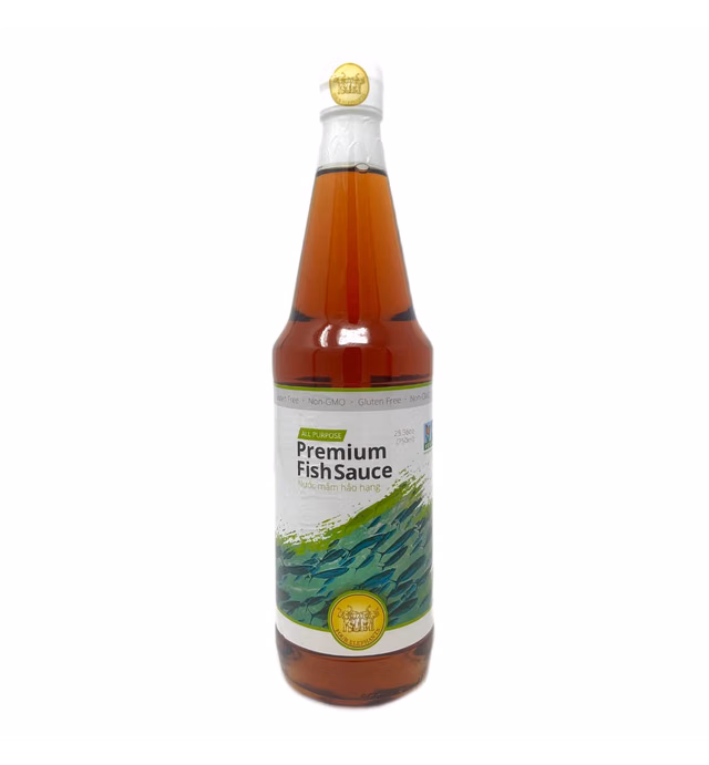 Four Elephants Premium Glass Bottle with "Extra Virgin" Fish Sauce 25 Ounce Certified Non-GMO and Gluten Free (2 Pack)