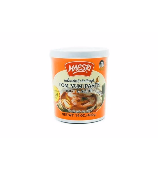 Maesri Tom Yum Paste - Authentic Thai Soup Base - Hot & Sour, 14 Ounce