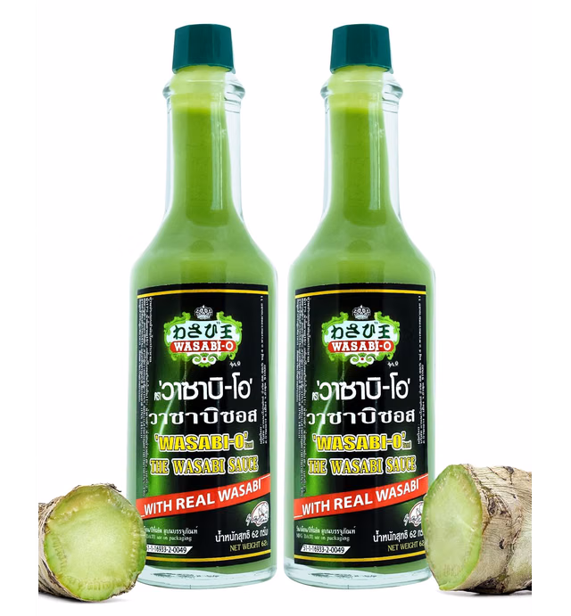 Wasabi-O Wasabi Sauce With Real Wasabi, 4.4oz (Pack of 2), Wasabi Hot Sauce For Sushi, Roast Beef, Roasted Veggies | Vegan, Vegetarian, Gluten-Free