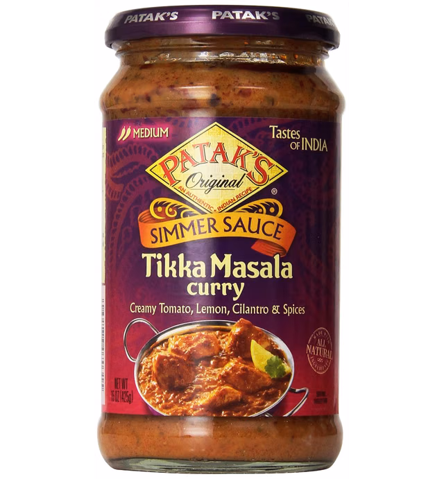 Patak's Tikka Masala Curry Cooking Sauce, Medium, 15-Ounce Glass Jars (Pack of 6)