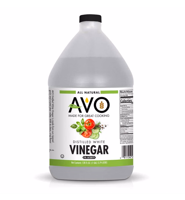 AVO 1 Gallon (128 oz) Pure Natural Distilled White Vinegar - 5% Acidity