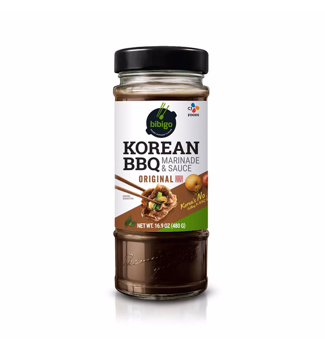 bibigo Korean BBQ Marinade and Sauce - Original, Sweet & Savory Flavor, Perfect for Bulgogi, Galbi, Wings, 1.05 lb (Pack of 6)