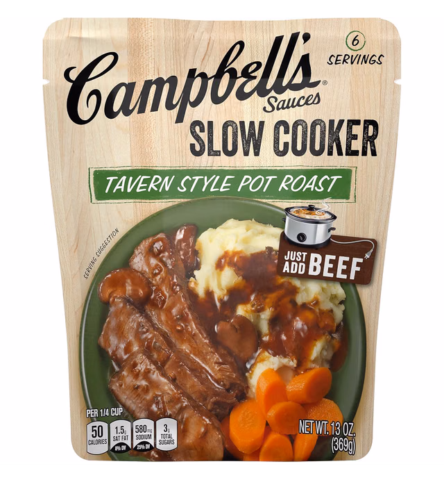 Campbell’s Cooking Sauces, Tavern Style Pot Roast, 13 Oz Pouch (Case of 6)