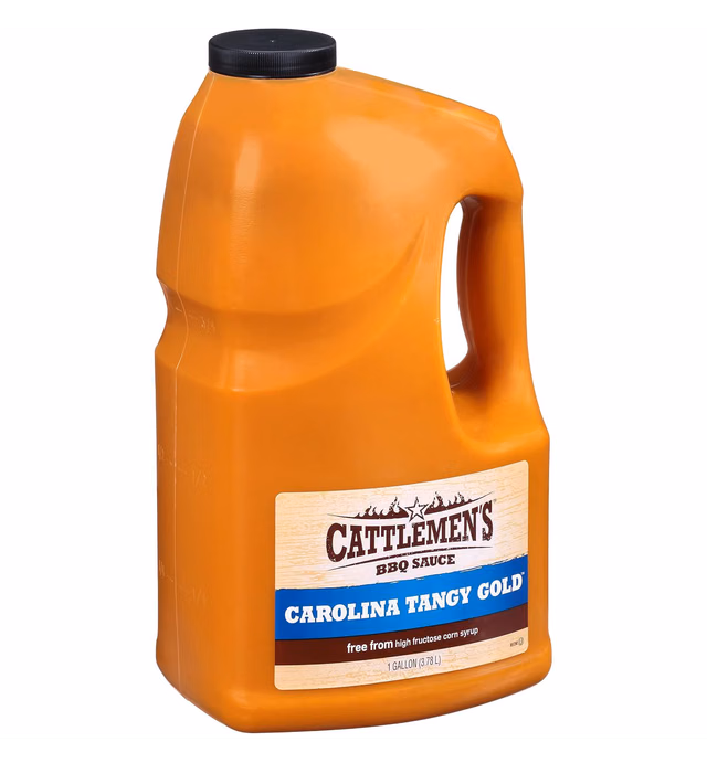 Cattlemen's Carolina Tangy Gold BBQ Sauce, 1 gal - One Gallon Bulk Container of Tangy Gold Barbecue Sauce Blend of Creamy Mustard, Sweet Molasses, and More Perfect for Glazes