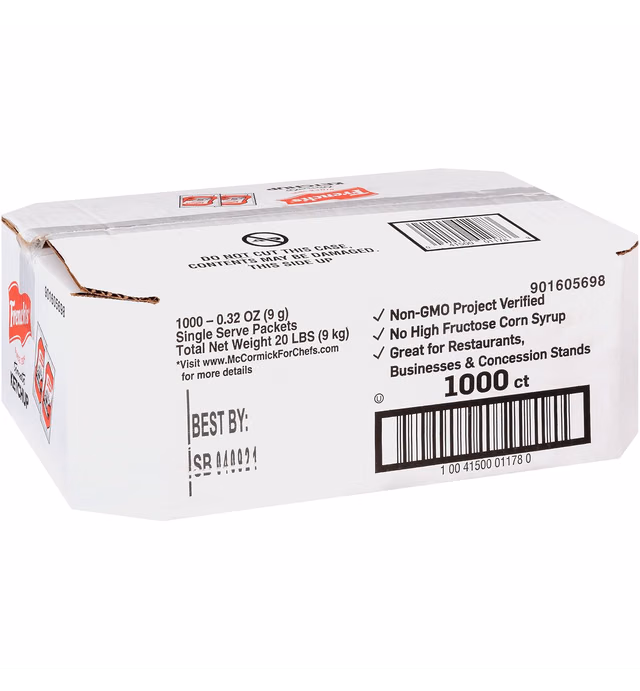 French's Tomato Ketchup Packets, 1000 count - One Box of 1000 Individual Ketchup Packets, Perfect for Takeout Orders and Condiment Stations