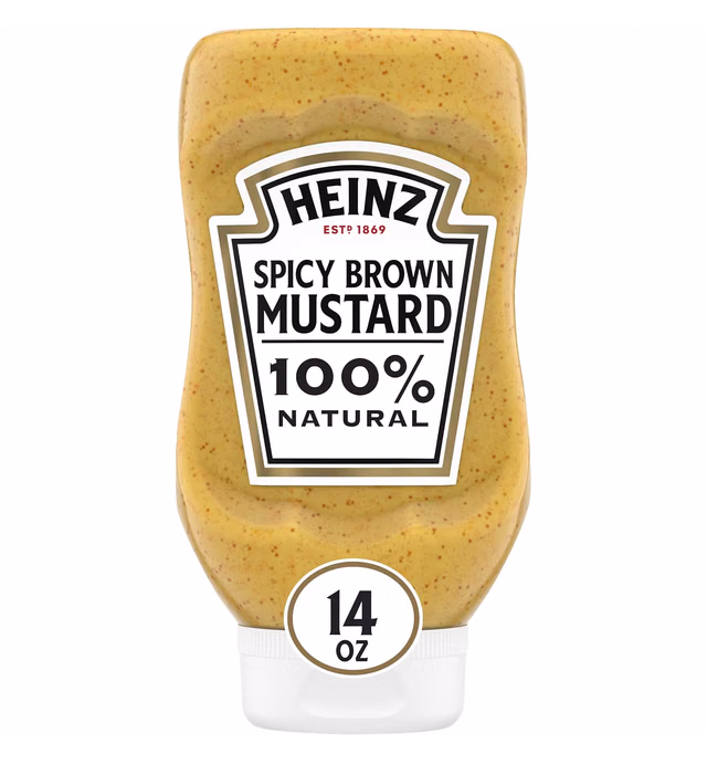 Heinz 100% Natural Spicy Brown Mustard (14 oz Bottle)