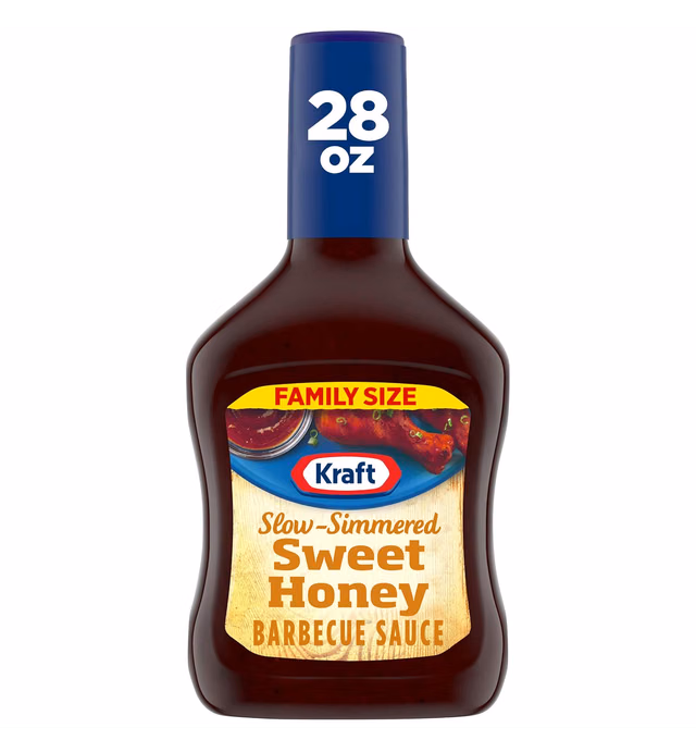 Kraft Sweet Honey Slow-Simmered BBQ Barbecue Sauce Family Size (28 oz Bottle)