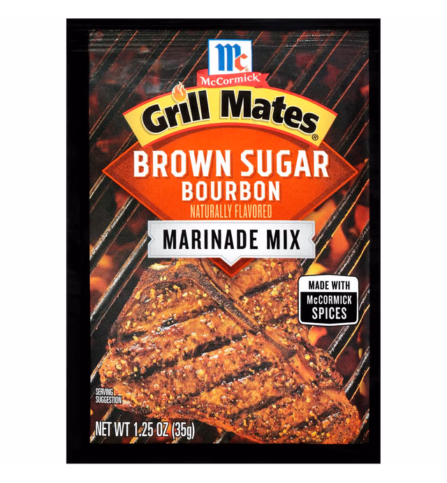 McCormick Grill Mates Brown Sugar Bourbon Marinade Mix, 1.25 oz (Pack of 12)