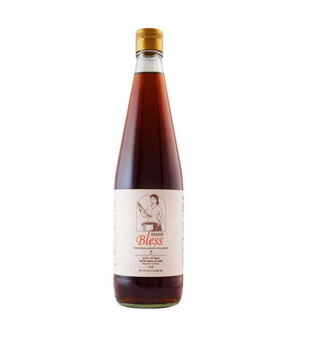 BLESS MAMI FISH SAUCE 40°N | ASIAN SAUCE | FISH SAUCE FOR COOKING | PREMIUM FIRST PRESS - 100% PURE | VIETNAMESE FISH SAUCE | Premium New Version | 24 Oz