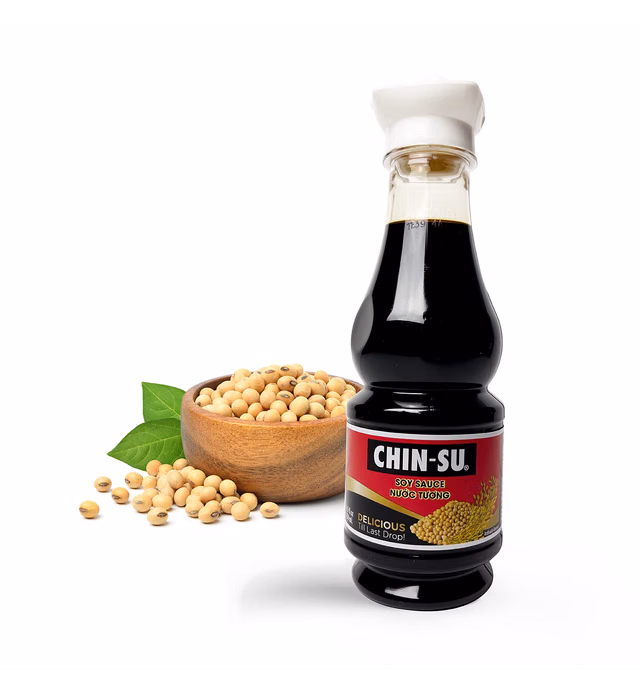 Chin-Su Premium Soy Sauce – 8.5 Fluid Ounce Bottle - 100% Vegan, Dark Soy Sauce For Dipping, Stir Fry, Marinades, Dressing, Braising - 31% Less Sodium Than Regular Soy Sauce (Premium)