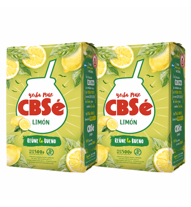 CBSe Yerba Mate Limon | Lemon Herbal Tea 500 gr. (2 Pack) Gluten Free - Product of Argentina