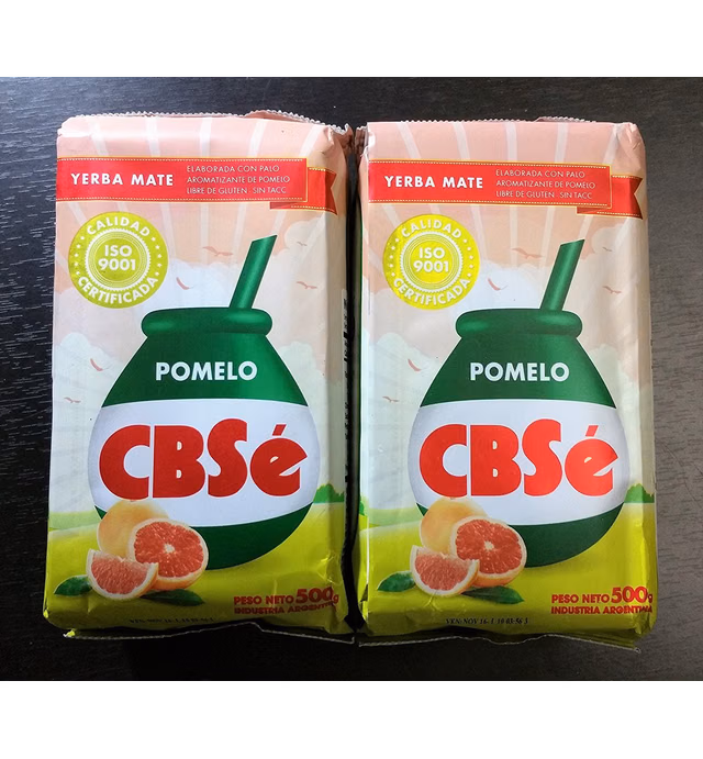 YERBA MATE CBSE GRAPEFRUIT FLAVOR - SABOR POMELO 500 GR/1.1 LB (2 PACK)