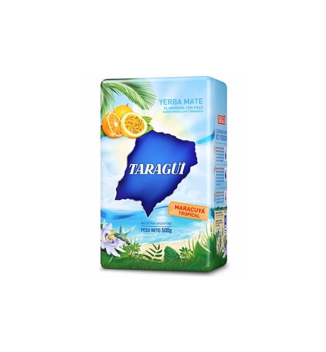 YERBA MATE TARAGUI MARACUYA - PASSION FRUIT- IMPORTED FROM ARGENTINA - 500 GR/1.17 LB (2PACK)