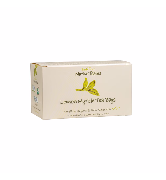 Organic Australian Lemon Myrtle Tea - More Natural Lemon Flavor than Lemongrass Tea : Grown in Australian Rain Forests. Great Option for Lemon Tea Lovers - 25 Tea Bags