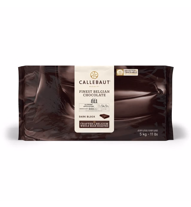 Callebaut Chocolate Block Semisweet 54.5% cocoa (11 Lb)