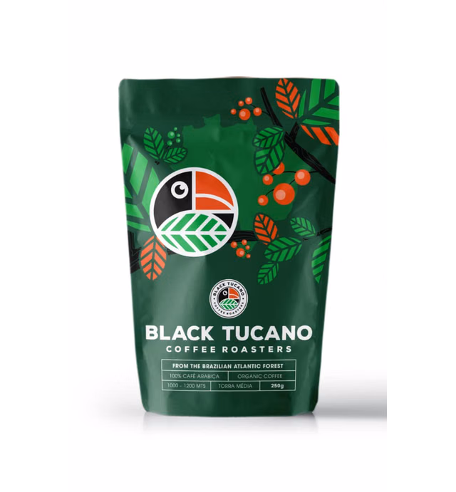Black Tucano Specialty Coffee - Brazilian Ground Medium Roast Coffee - Organic Coffee Ground Coffee - 8.8 Ounces 250 Gr