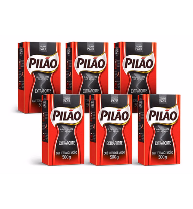 Cafe Pilao Extraforte Extra Strong Coffee 500gr 6 Pack
