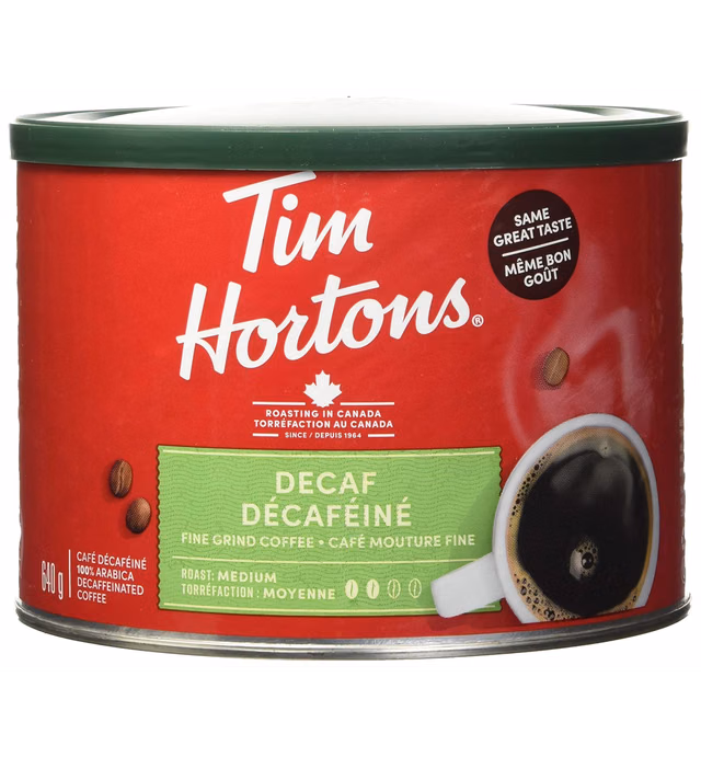 Tim Horton's Decaf, Ground Coffee, 640g {Imported from Canada}
