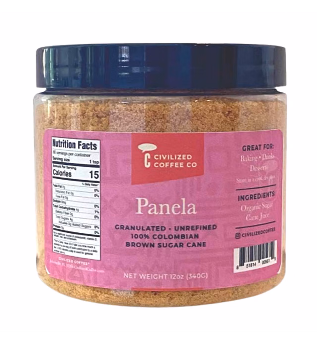 Civilized Coffee Panela Molida, Unrefined Natural Brown Sugar Granules, Colombian Pilloncillo (12 oz)