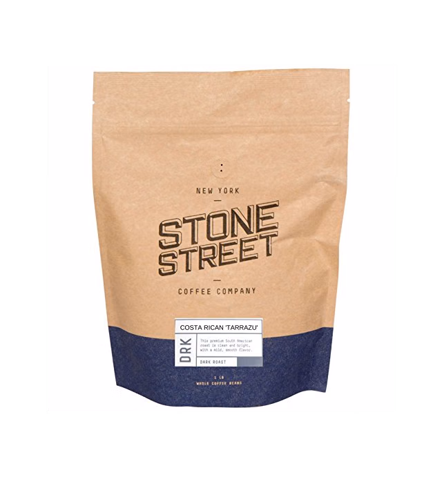 Stone Street Costa Rican Coffee Beans, Dark Roast, Whole Bean Coffee, Single Origin Tarrazu Region, 1 LB