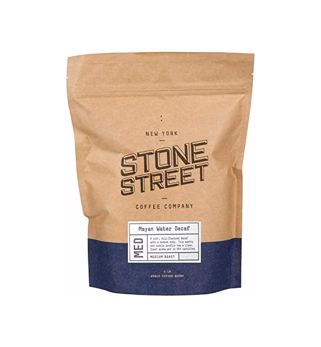 Stone Street Decaf Coffee Beans, Swiss Water Process Naturally Decaffeinated Coffee, Medium Roast, 1 LB, Whole Bean