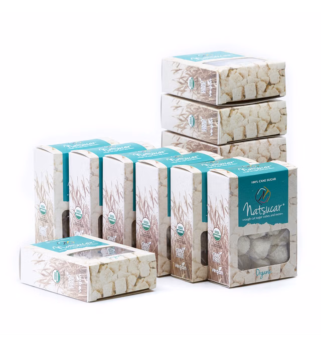 The Sugar Lab Organic Sugar Cubes for Cocktails, Sweet Tea & Vegan Coffee - 12 Raw Sugar To Go Packs (1.2 oz each) - Gluten Free & Kosher USDA Certified Organic Raw Sugar Rocks - 5414