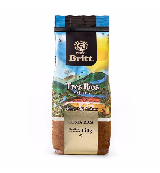 Café Britt Tres Rios Valdivia Ground Coffee, 12-Ounce Bags (Pack of 2)