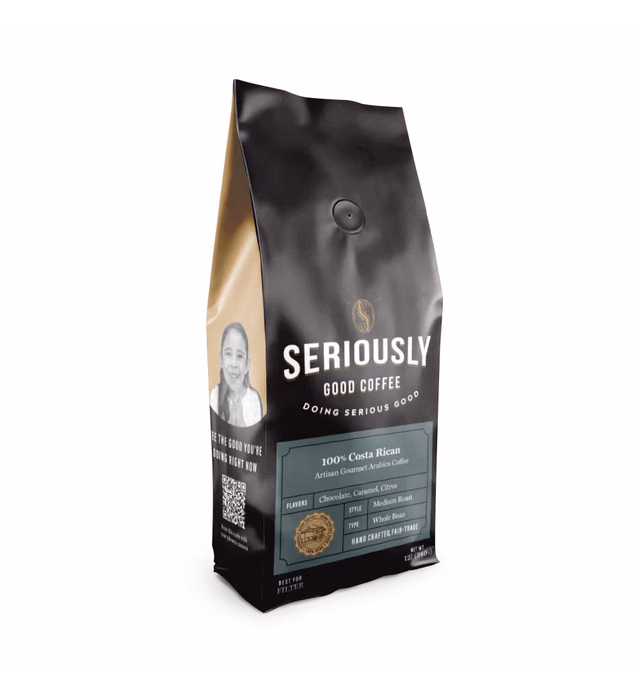 Seriously Good Coffee – 100% Costa Rican PRIME, Gourmet Arabica Coffee, Medium Roast (Whole Bean)