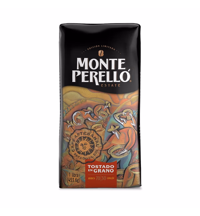 Monte Perelló, 16 oz Bag, Whole Bean Coffee, Medium Roast - Product from the Dominican Republic (Pack of 1)