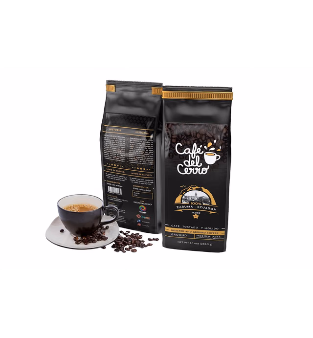 Cafe Del Cerro, Medium Dark Roasted Coffee, 100% Arabica Coffee from Ecuador (10 oz. Bag)